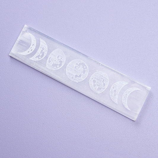 SELENITE MOON PHASE ENGRAVED PLAQUE
