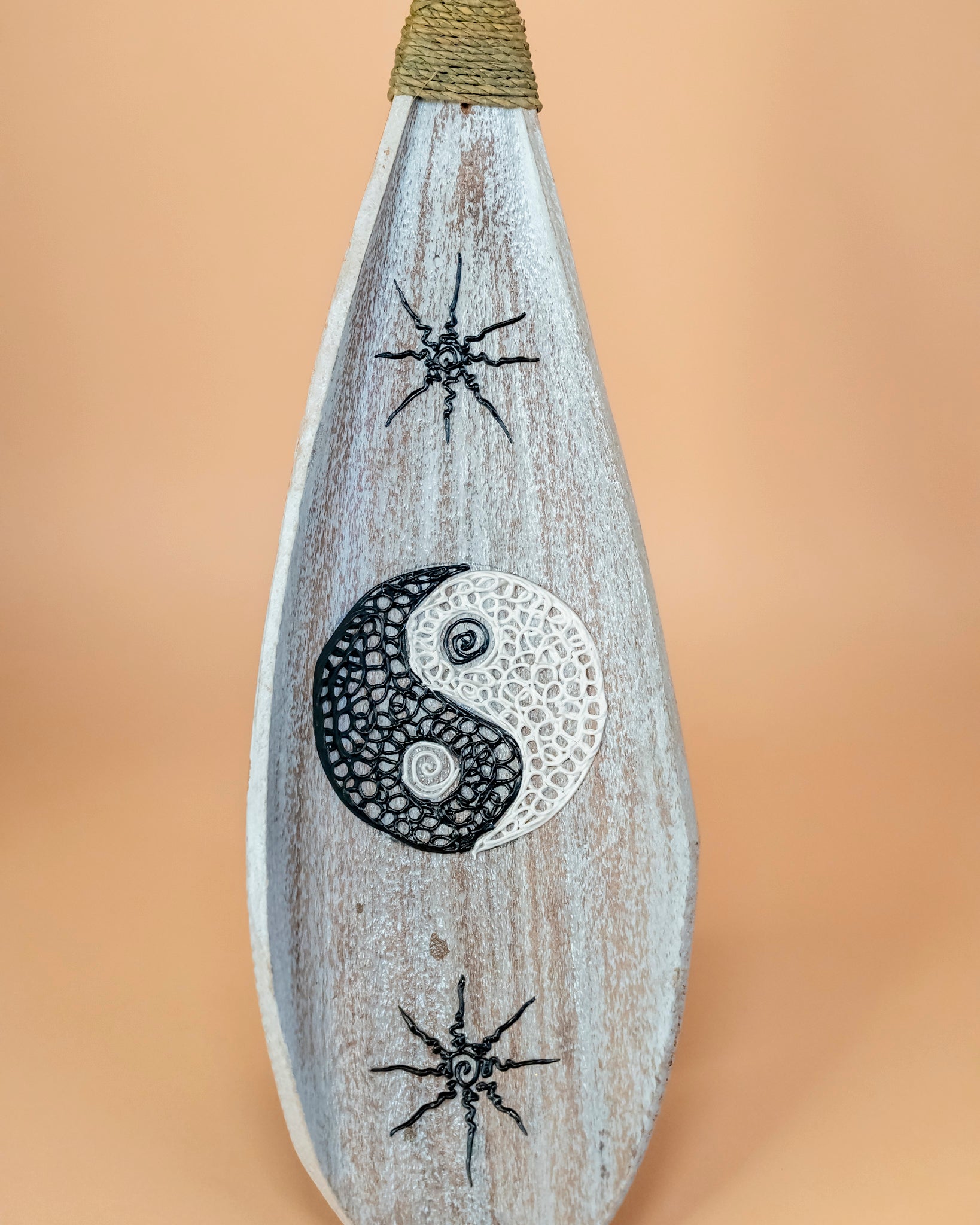 YING YANG COCONUT LEAF INCENSE BURNER