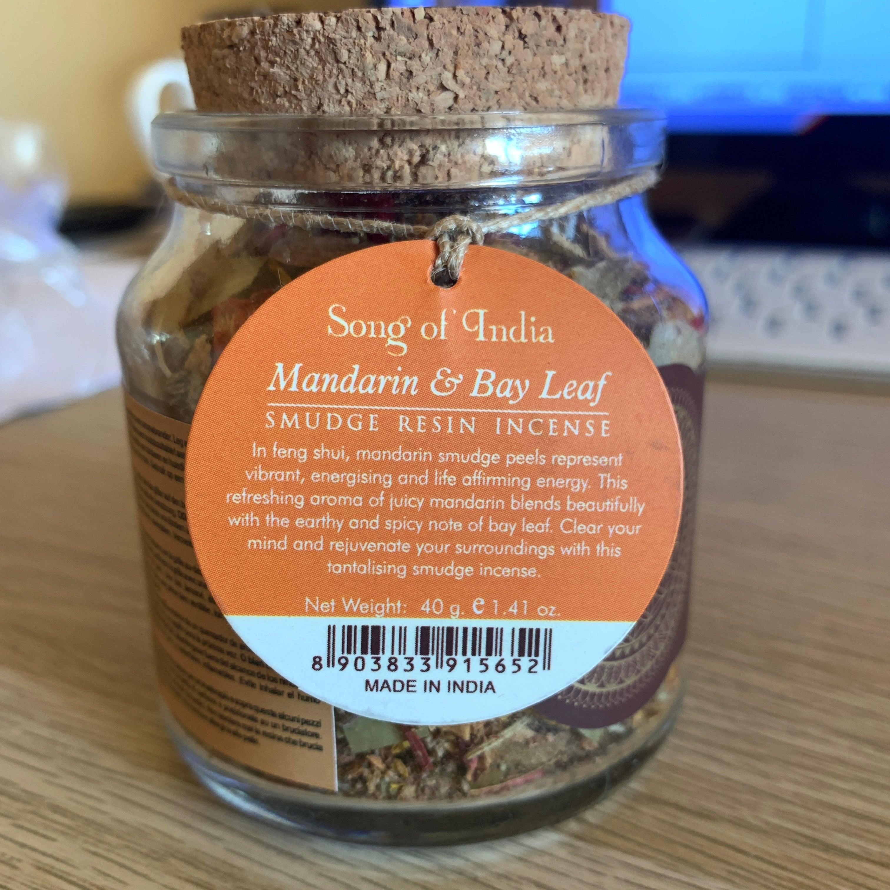 INCIENSO DE MANDARINA Y LAUREL