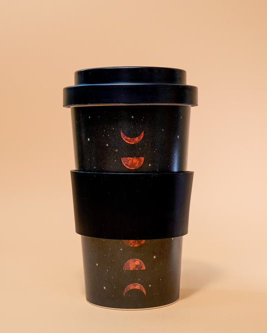 TAZA DE VIAJE DE BAMBÚ "FASES LUNARES"