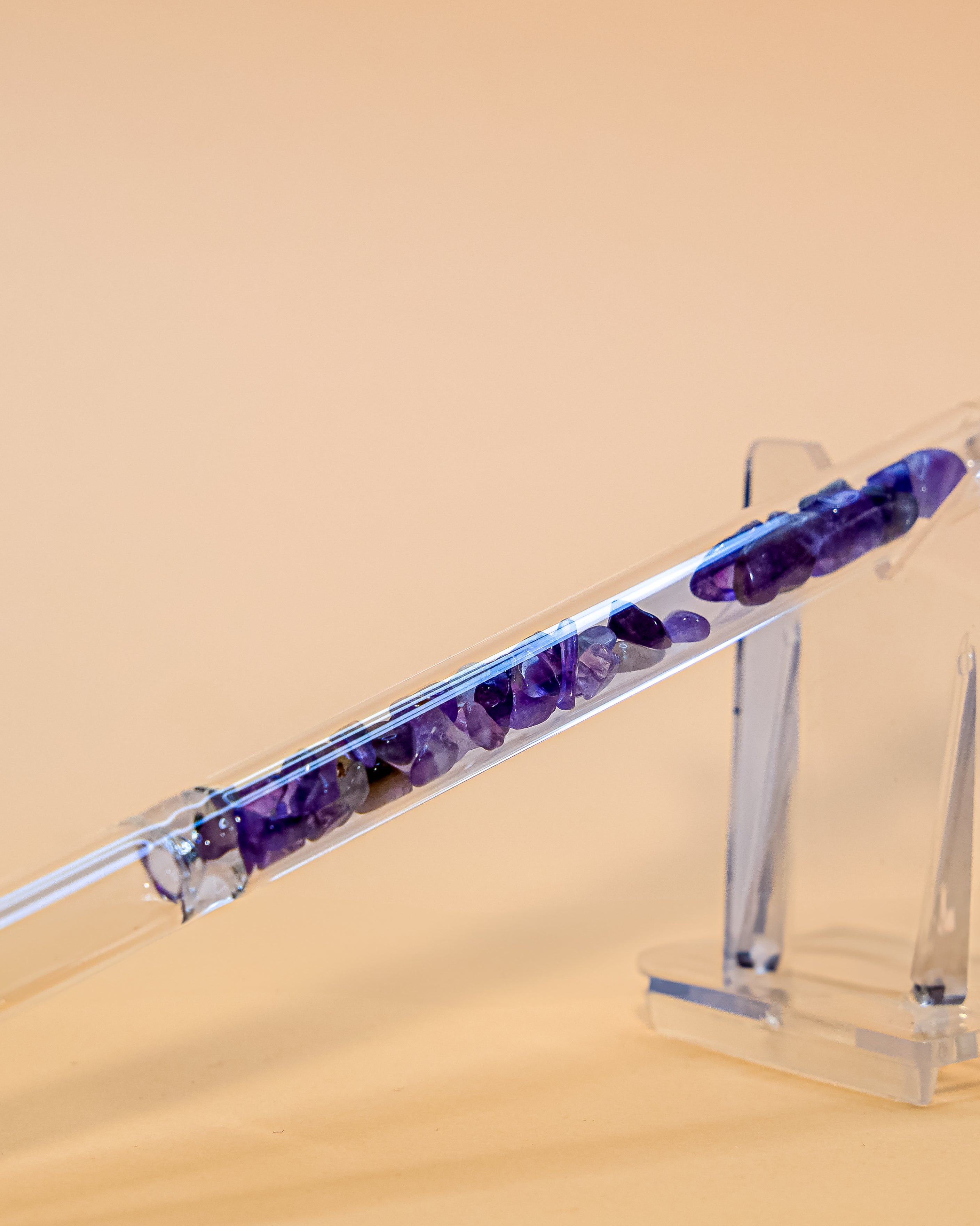 Purifying crystal and amethyst straw