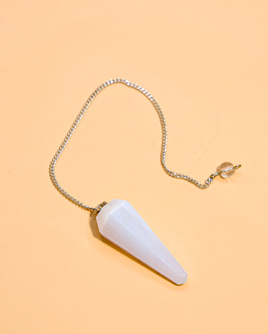 PÉNDULO DE SELENITA BLANCO