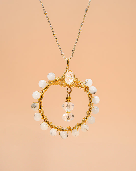 TOURMALINE AND CRYSTAL QUARTZ PENDANT WITH CHAIN