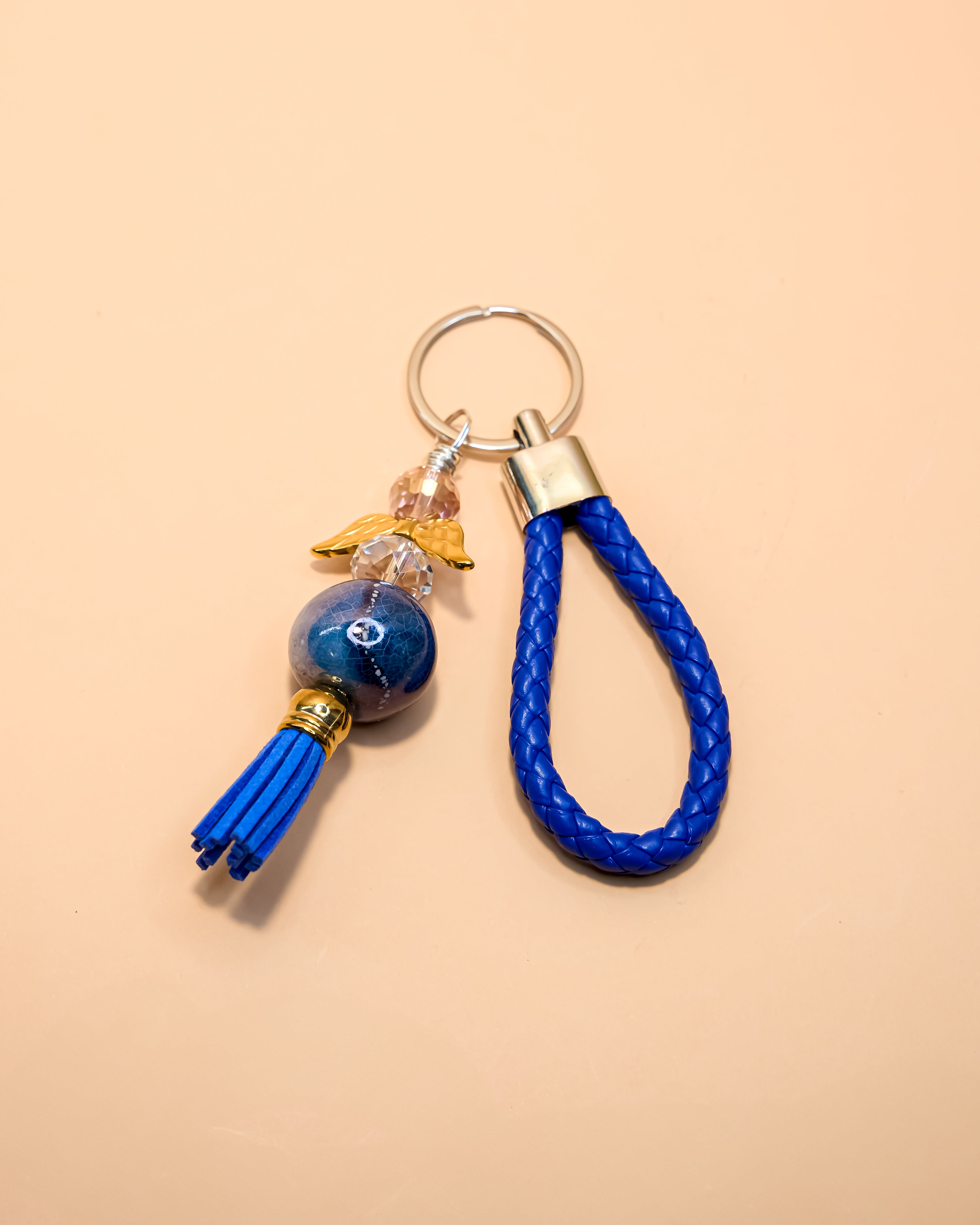 ANGEL KEYCHAIN WITH CERAMIC BALL