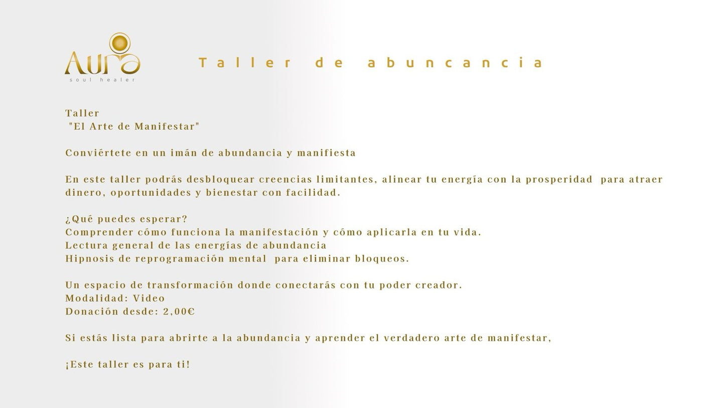 Taller "EL ARTE DE MANIFESTAR"