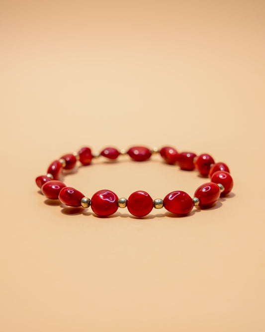 Pulsera de coral bambú rodado